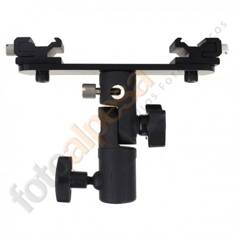 Rótula FA2F para dos Flashes y Paraguas 8mm.