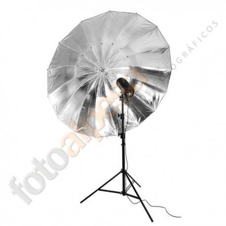 Paraguas Negro-Plata 150cm